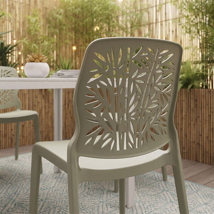 Mulan – sedia in polipropilene con schienale effetto bambù