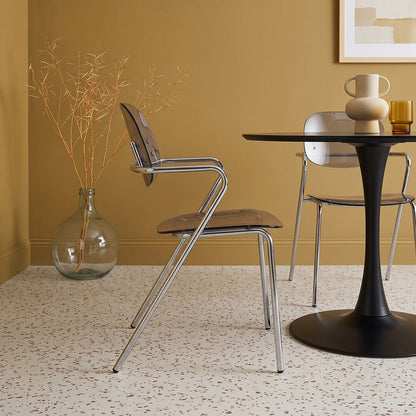 Gloss – sedia trasparente in policarbonato con braccioli