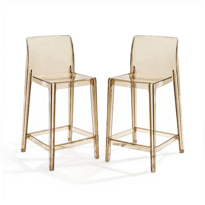 Aura XL – sgabello da cucina in policarbonato trasparente, colore champagne