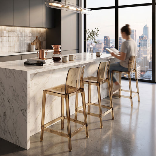 Aura XL – sgabello da cucina in policarbonato trasparente