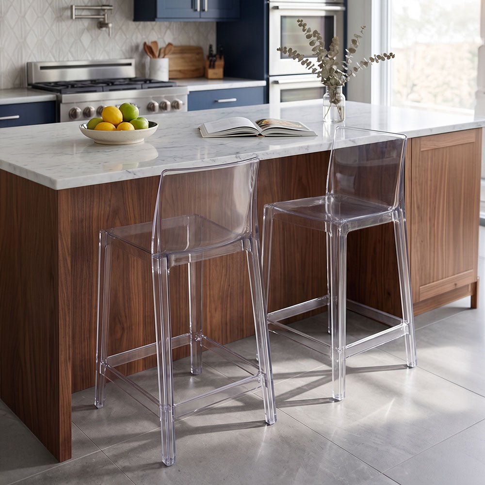 Aura XL – sgabello da cucina in policarbonato trasparente