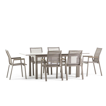 SALON REPAS EXTENSIBLE ALVARO + 6 DEVA