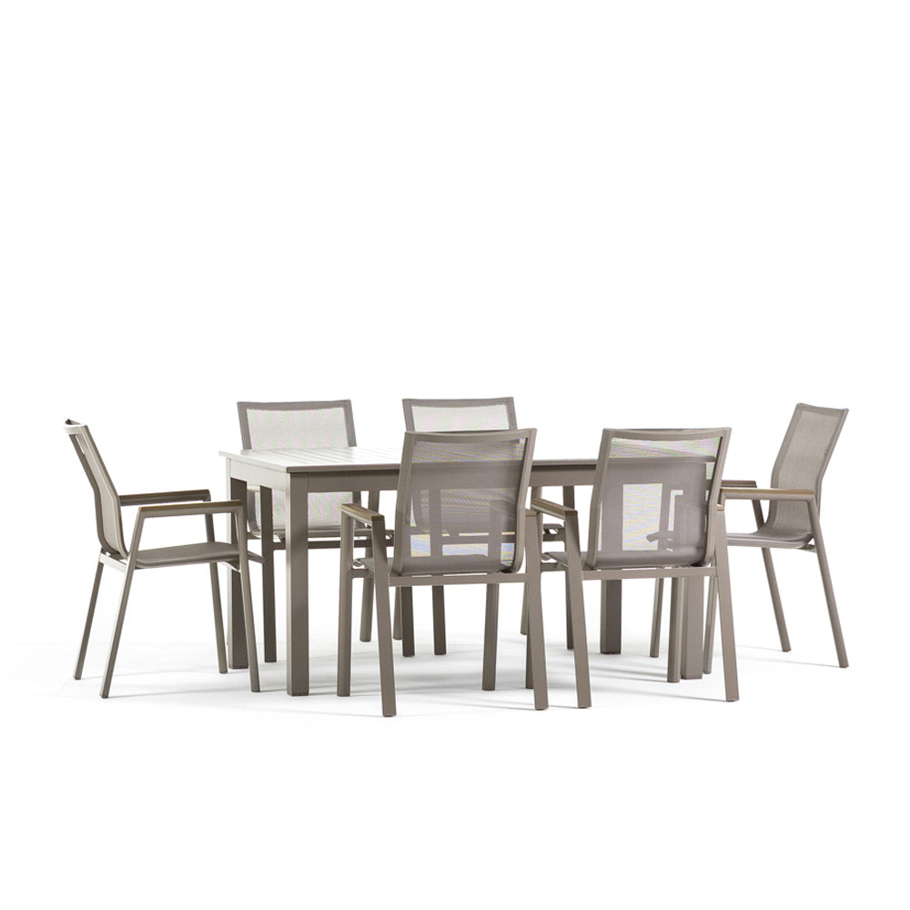 SALON REPAS EXTENSIBLE ALVARO + 6 DEVA