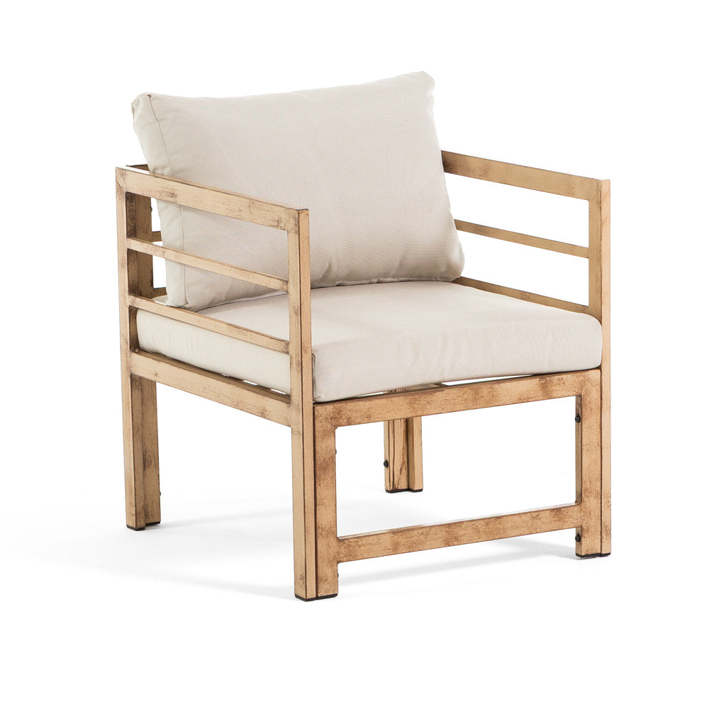 Cortina – set da giardino in metallo effetto legno anticato