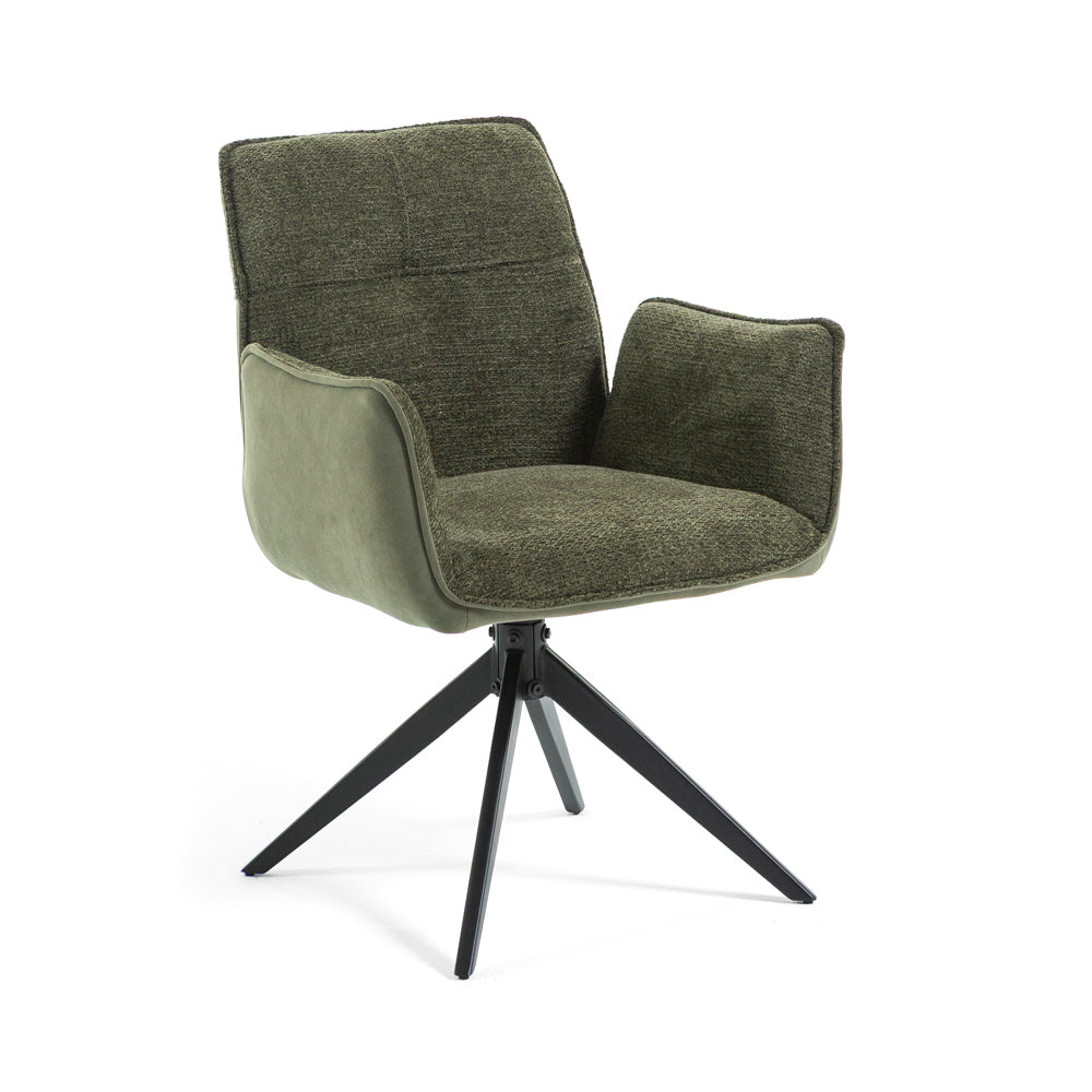 Evelyn – Poltroncina in doppio tessuto con gambe in metallo