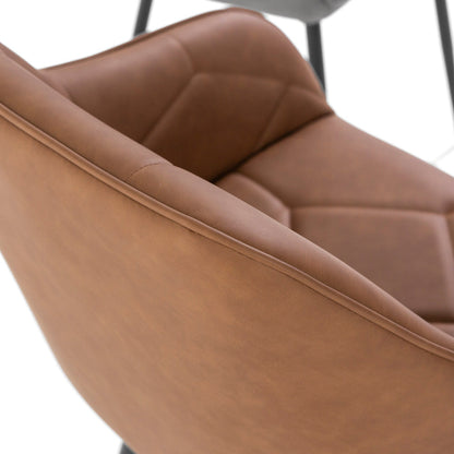 Sibilla – Poltroncina in ecopelle con gambe in acciaio nero