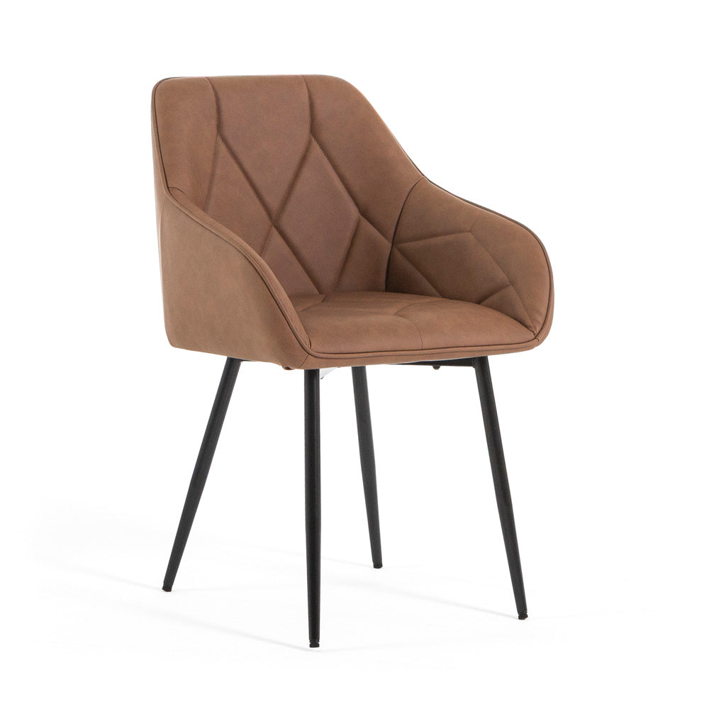 Sibilla – Poltroncina in ecopelle con gambe in acciaio nero