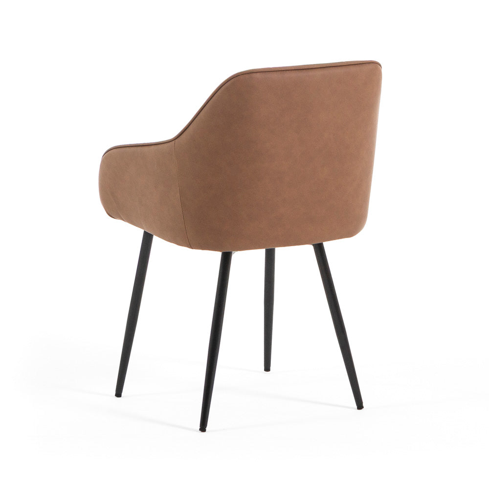 Sibilla – Poltroncina in ecopelle con gambe in acciaio nero
