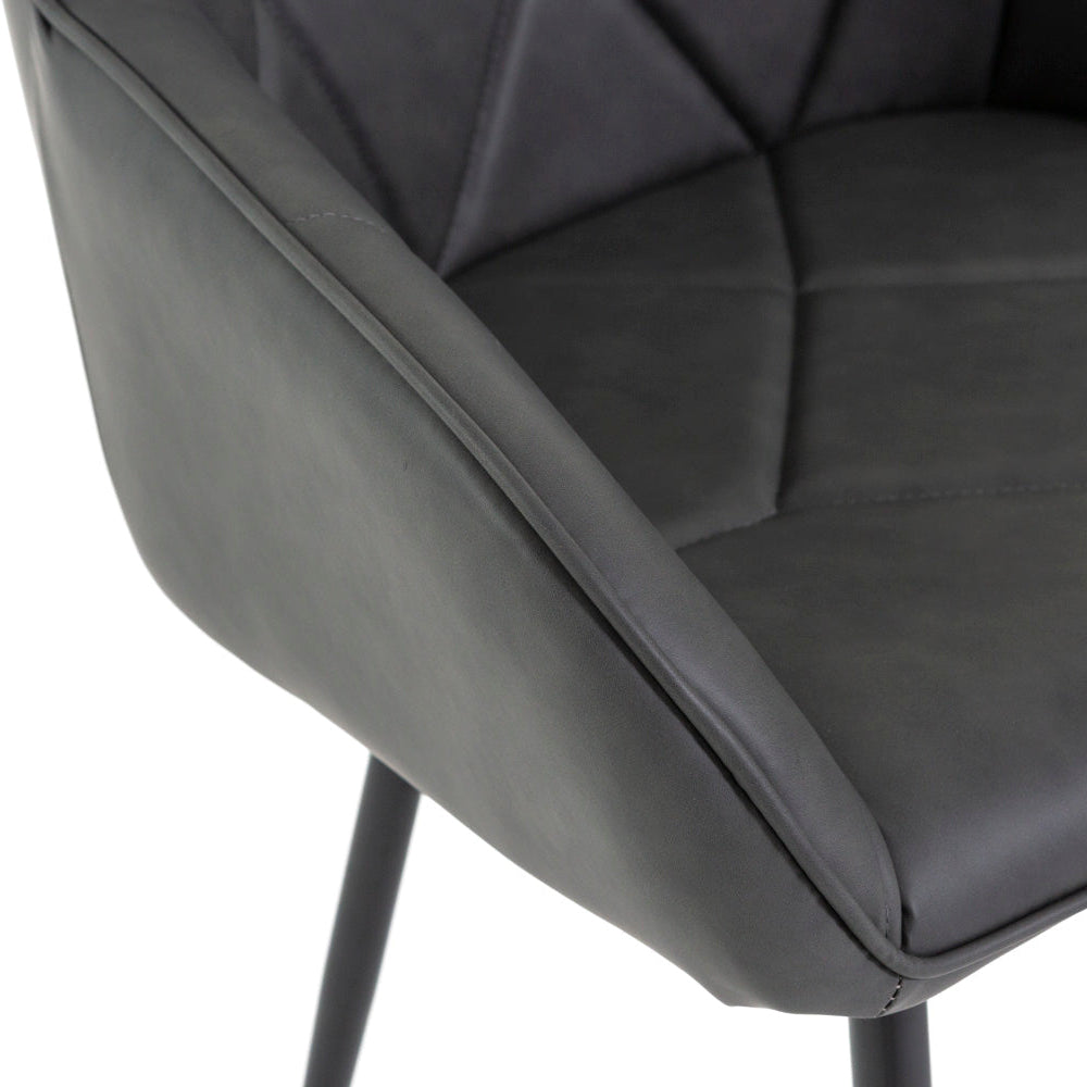 Sibilla – Poltroncina in ecopelle con gambe in acciaio nero