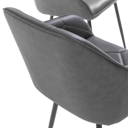 Sibilla – Poltroncina in ecopelle con gambe in acciaio nero