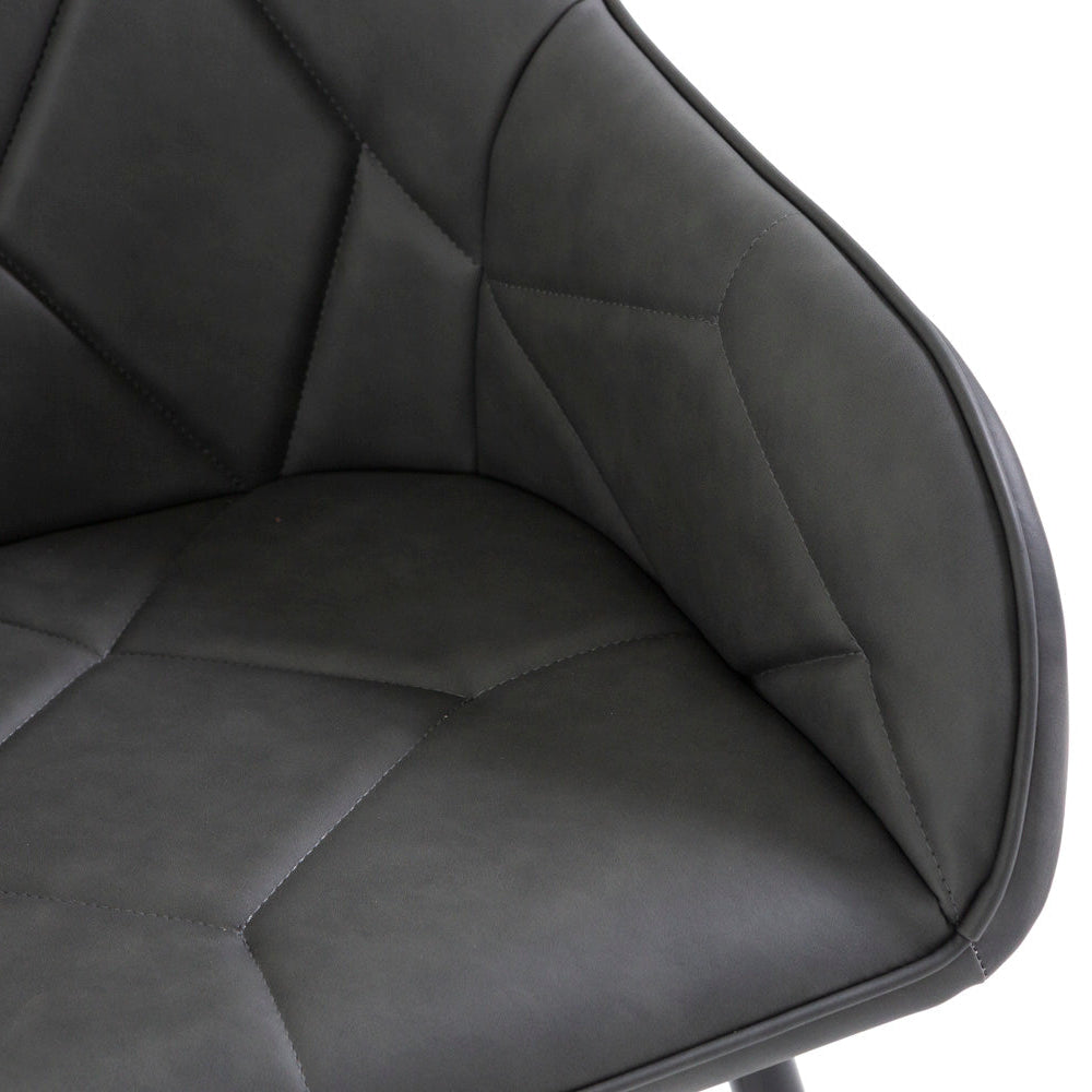 Sibilla – Poltroncina in ecopelle con gambe in acciaio nero