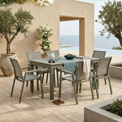 SALON REPAS EXTENSIBLE ALVARO + 6 DEVA