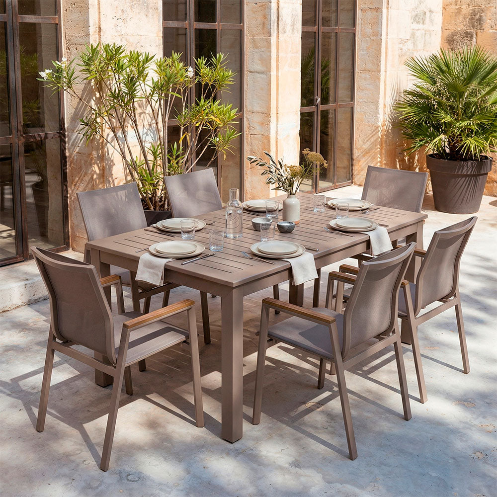 SALON REPAS EXTENSIBLE ALVARO + 6 DEVA