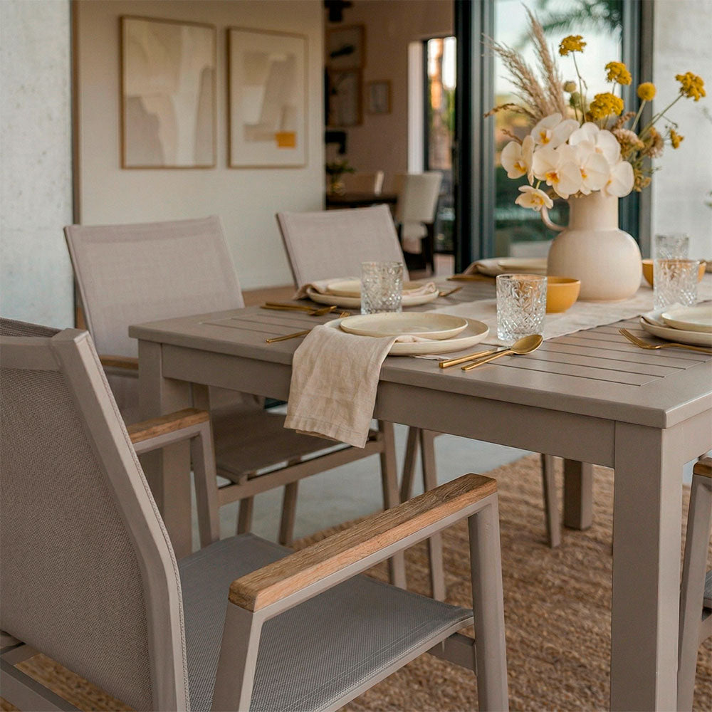 SALON REPAS EXTENSIBLE ALVARO + 6 DEVA