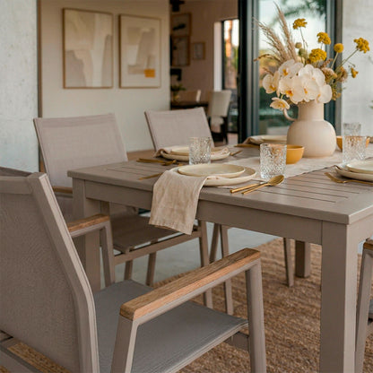 SALON REPAS EXTENSIBLE ALVARO + 6 DEVA