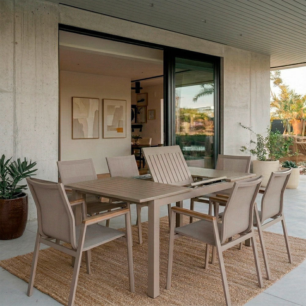 SALON REPAS EXTENSIBLE ALVARO + 6 DEVA
