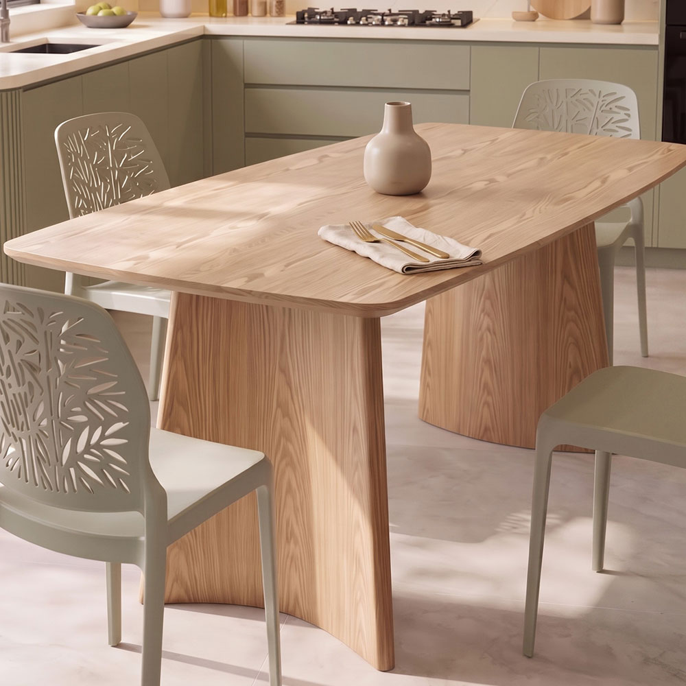 Filippo – tavolo in melaminico effetto legno con gambe curve