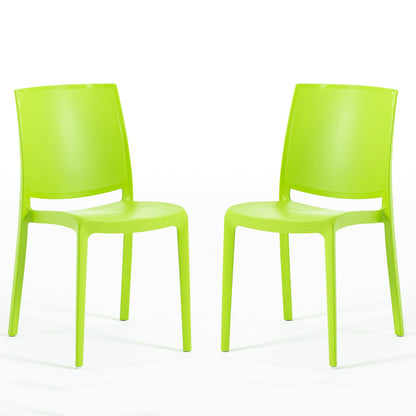 Carmen – sedia in polipropilene dal design lineare, colore lime