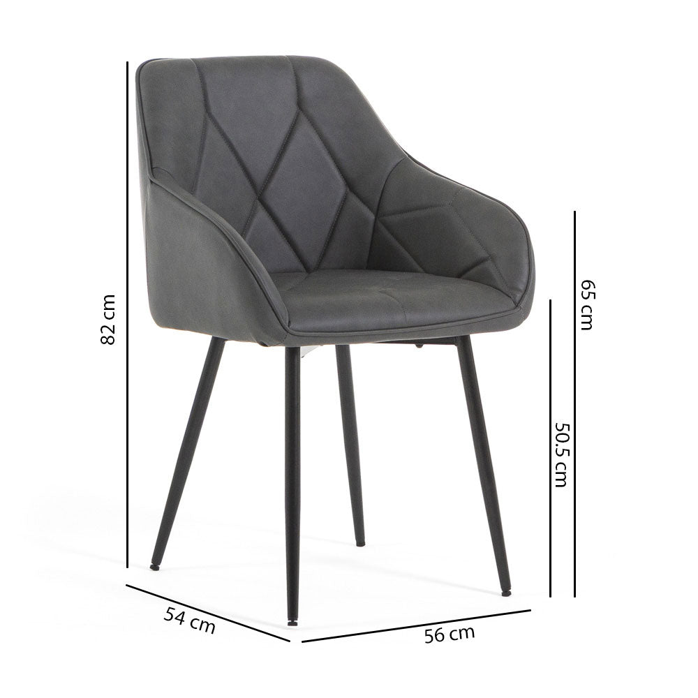 Sibilla – Poltroncina in ecopelle con gambe in acciaio nero